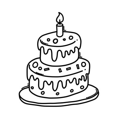 Kek Doodle vektör simgesi. Çizim çizimi çizimi el çizimi çizgi film çizimi.