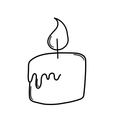 Candle Doodle vektör simgesi. Çizim çizimi çizimi el çizimi çizgi film çizimi.