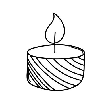 Candle Doodle vektör simgesi. Çizim çizimi çizimi el çizimi çizgi film çizimi.