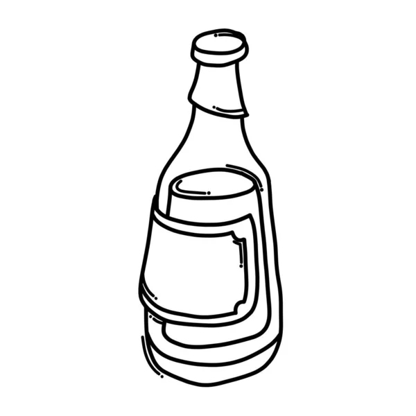 Botella Alcohol Doodle Vector Icono Dibujo Dibujo Ilustración Dibujado Mano — Archivo Imágenes Vectoriales