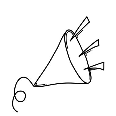 Parti popper Doodle vektör simgesi. Çizim çizimi çizimi el çizimi çizgi film çizimi.
