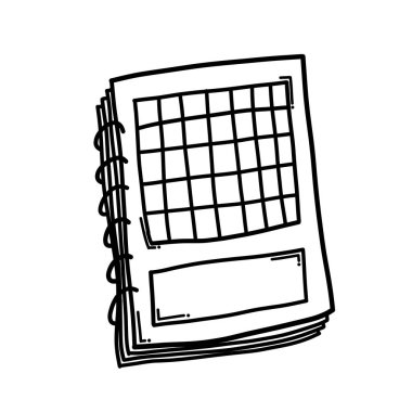 Takvim Doodle vektör simgesi. Çizim çizimi çizimi el çizimi çizgi film çizimi.