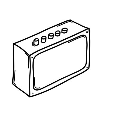 Sözcü Doodle vektör simgesi. Çizim çizimi çizimi el çizimi çizgi film çizimi.
