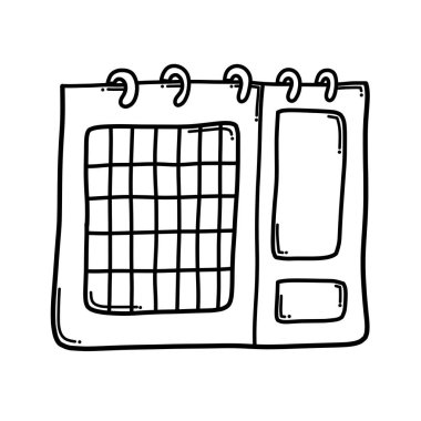 Takvim Doodle vektör simgesi. Çizim çizimi çizimi el çizimi çizgi film çizimi.
