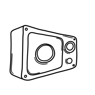 Sözcü Doodle vektör simgesi. Çizim çizimi çizimi el çizimi çizgi film çizimi.