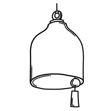 Bell Doodle vektör simgesi. Çizim çizimi çizimi el çizimi çizgi film çizimi.