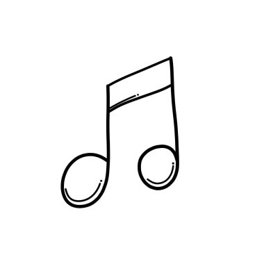 Müzik notası Doodle vektör simgesi. Çizim çizimi çizimi el çizimi çizgi film çizimi.