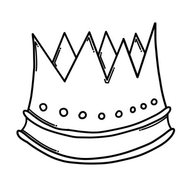 Crown Doodle vektör simgesi. Çizim çizimi çizimi el çizimi çizgi film çizimi.