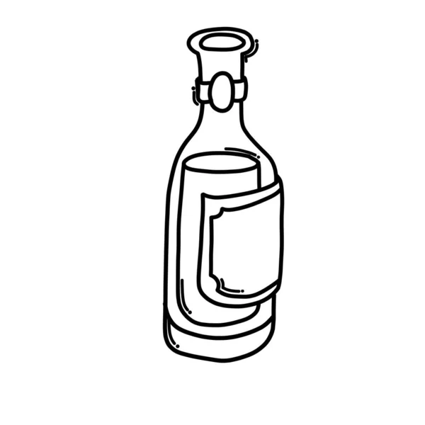 Garrafa Álcool Ícone Vetor Doodle Desenho Esboço Ilustração Mão Desenhada — Vetor de Stock
