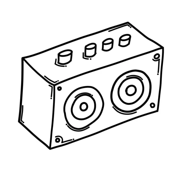 Lautsprecher Doodle Vektorsymbol Zeichnung Skizze Illustration Handgezeichnete Cartoon Linie — Stockvektor