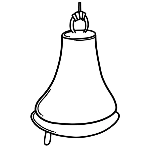 Icona Del Vettore Bell Doodle Disegno Schizzo Illustrazione Disegnato Mano — Vettoriale Stock
