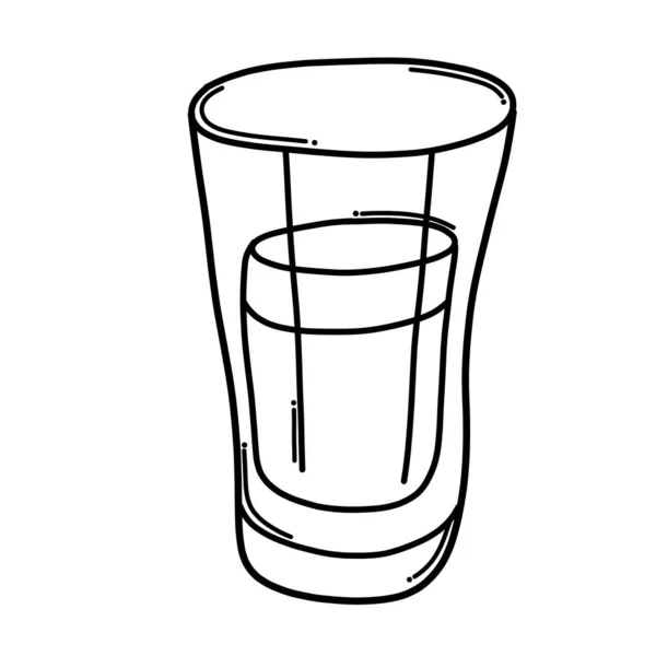 ビールのガラス落書きベクトルアイコン スケッチ図手描き漫画ライン — ストックベクタ