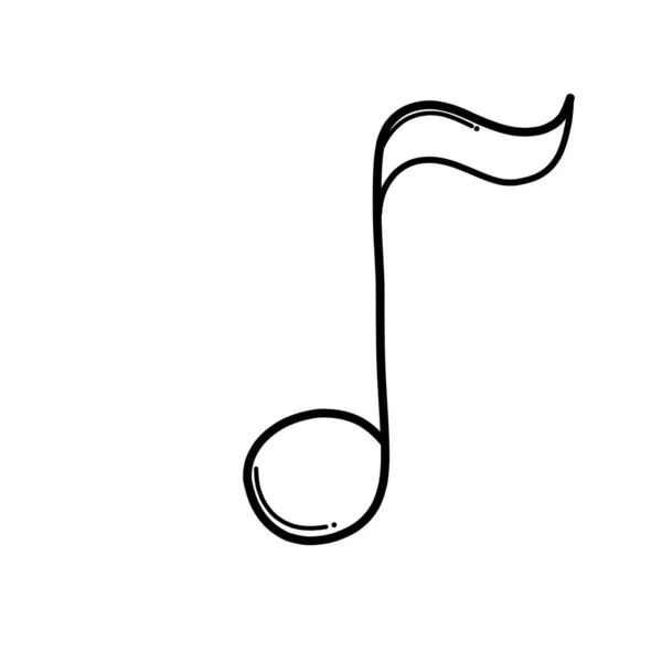 Musik Notiz Doodle Vektor Symbol Zeichnung Skizze Illustration Handgezeichnete Cartoon — Stockvektor