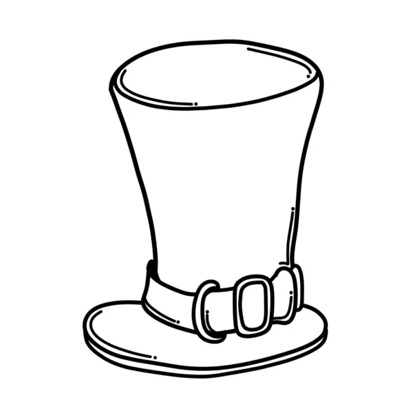 Zylinderhut Doodle Vektor Symbol Zeichnung Skizze Illustration Handgezeichnete Cartoon Linie — Stockvektor