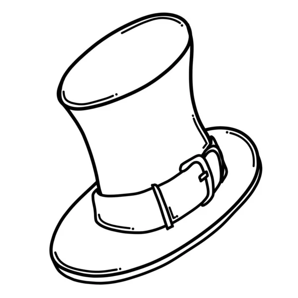 Silindir Şapkalı Doodle Vektör Simgesi Çizim Çizimi Çizimi Çizimi Çizgi — Stok Vektör