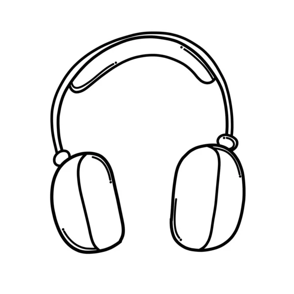 Kopfhörer Doodle Vektorsymbol Zeichnung Skizze Illustration Handgezeichnete Cartoon Linie — Stockvektor