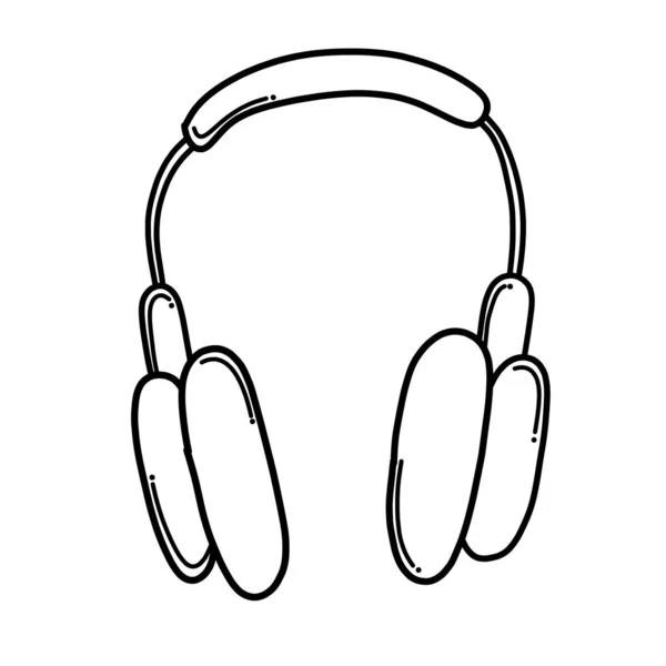 Auriculares Doodle Icono Del Vector Dibujo Dibujo Ilustración Dibujado Mano — Vector de stock