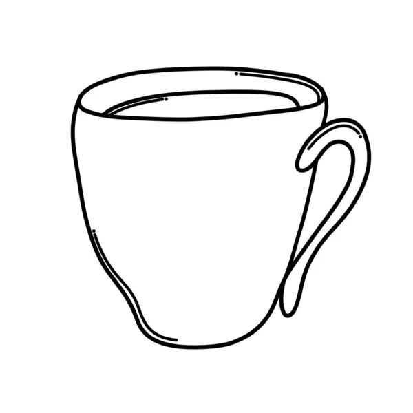 Kávé Csésze Doodle Vektor Ikon Rajzolás Vázlat Illusztráció Kézzel Rajzolt — Stock Vector