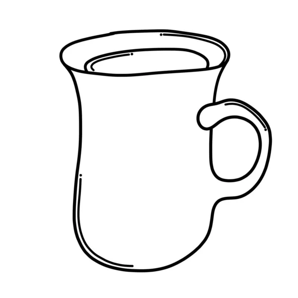 Taza Café Doodle Vector Icono Dibujo Dibujo Ilustración Dibujado Mano — Archivo Imágenes Vectoriales