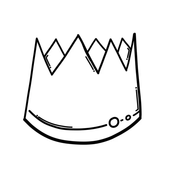 Crown Doodle Vektor Symbol Zeichnung Skizze Illustration Handgezeichnete Cartoon Linie — Stockvektor
