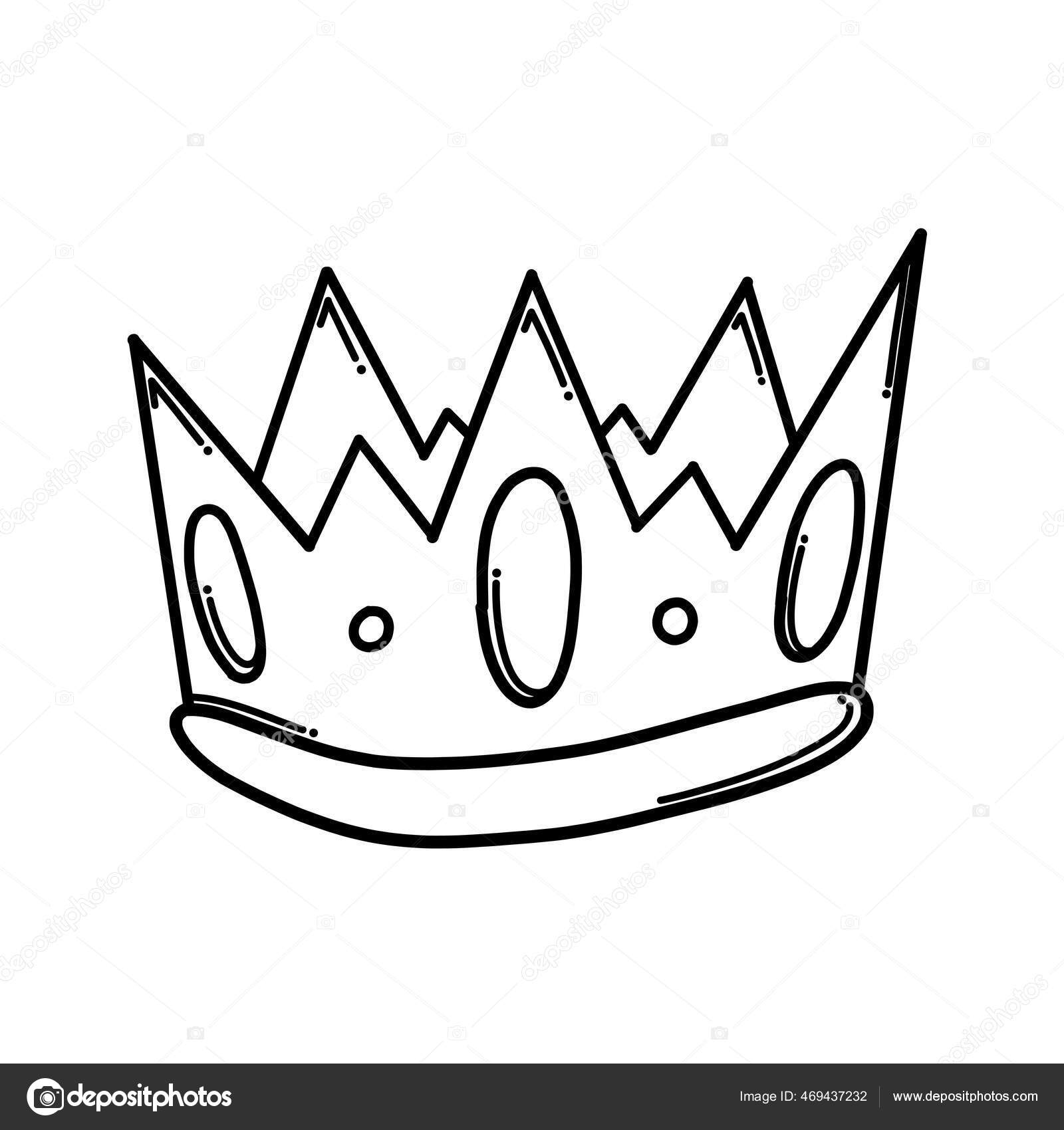 Crown Doodle Vector Icon Drawing Sketch Illustration Hand Drawn Cartoon