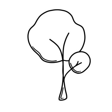Tree Doodle vektör simgesi. Çizim çizimi çizimi el çizimi çizgi film çizimi.