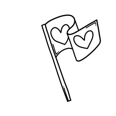 Flag Doodle vector icon. Drawing sketch illustration hand drawn cartoon line. vector