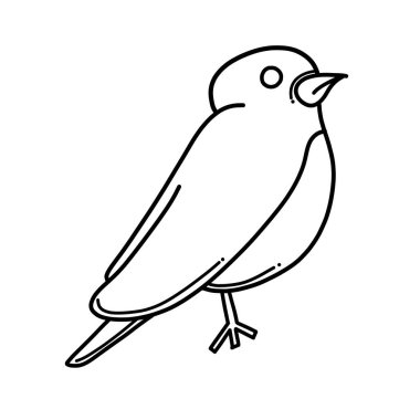 Bird Doodle vektör simgesi. Çizim çizimi çizimi el çizimi çizgi film çizimi.