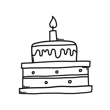 Kek Doodle vektör simgesi. Çizim çizimi çizimi el çizimi çizgi film çizimi.