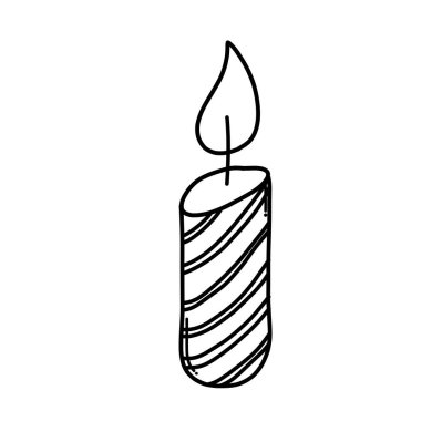 Candle Doodle vektör simgesi. Çizim çizimi çizimi el çizimi çizgi film çizimi.