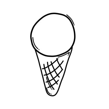 Dondurma vektör ikonu. Çizim çizimi çizimi el çizimi çizgi film çizimi.