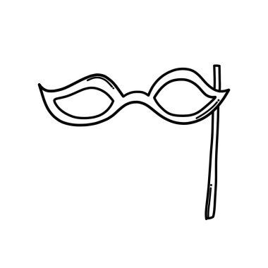 Maskeli Süvari vektör simgesi. Çizim çizimi çizimi el çizimi çizgi film çizimi.