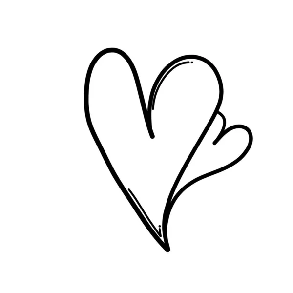 Icona Del Vettore Heart Doodle Disegno Schizzo Illustrazione Disegnato Mano — Vettoriale Stock