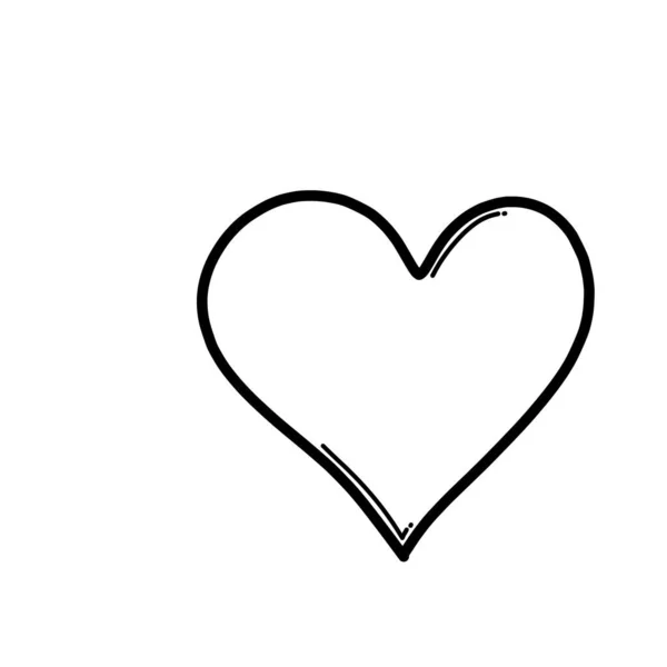 Icona Del Vettore Heart Doodle Disegno Schizzo Illustrazione Disegnato Mano — Vettoriale Stock