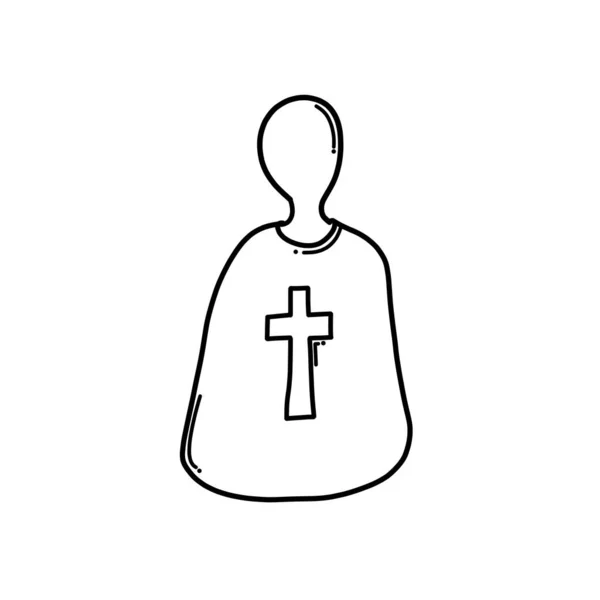 Sacerdote Doodle Icono Vectorial Dibujo Dibujo Ilustración Dibujado Mano Línea — Vector de stock