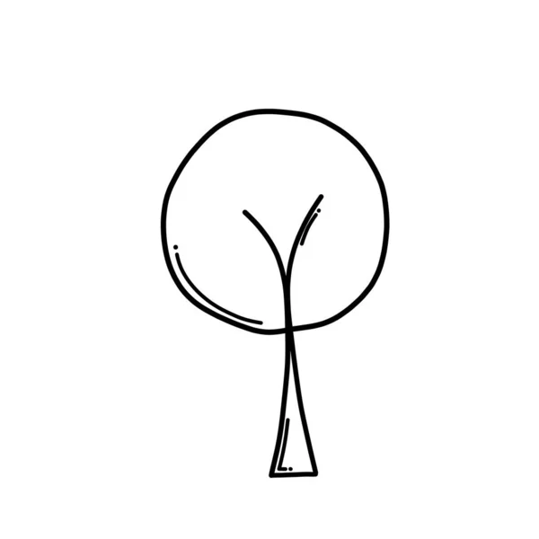 Εικονίδιο Διάνυσμα Doodle Δέντρων Σχέδιο Εικονογράφηση Σκίτσο Ζωγραφισμένα Στο Χέρι — Διανυσματικό Αρχείο