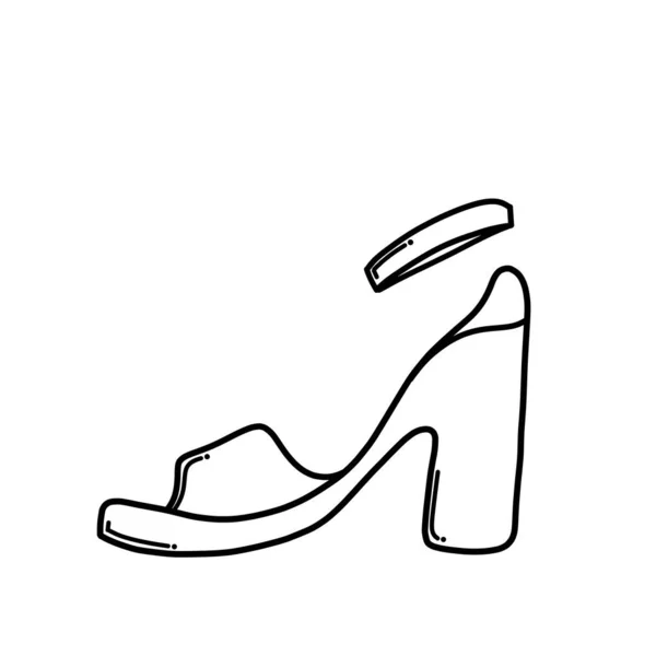 Ikon Vektor Sepatu Hak Tinggi Doodle Menggambar Gambar Gambar Gambar - Stok Vektor