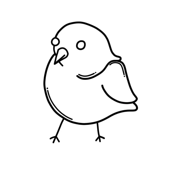 Icône Vectorielle Bird Doodle Dessin Dessin Illustration Dessiné Main Ligne — Image vectorielle