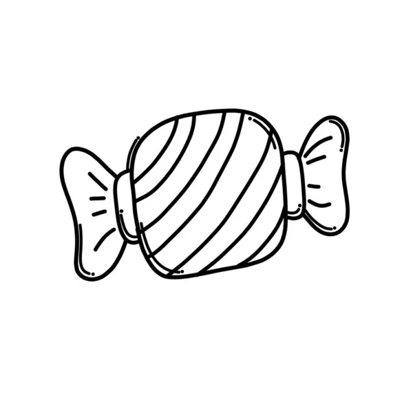 Candy Doodle Vektor Symbol Zeichnung Skizze Illustration Handgezeichnete Cartoon Linie — Stockvektor