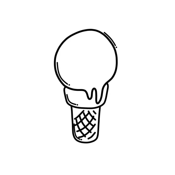 Helado Doodle Vector Icono Dibujo Dibujo Ilustración Dibujado Mano Línea — Vector de stock