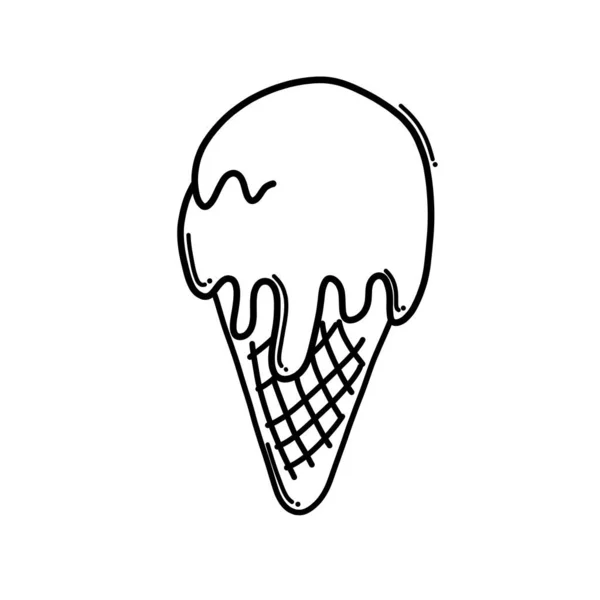 Helado Doodle Vector Icono Dibujo Dibujo Ilustración Dibujado Mano Línea — Vector de stock