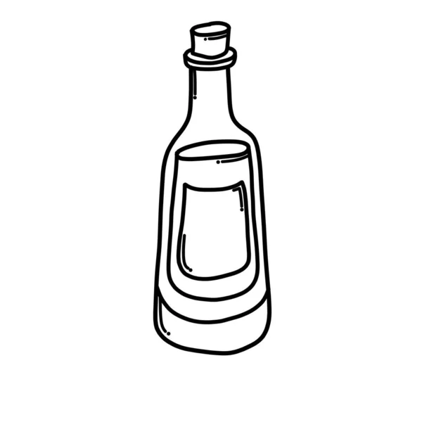 アルコールボトル落書きベクトルアイコン スケッチ図手描き漫画ライン — ストックベクタ