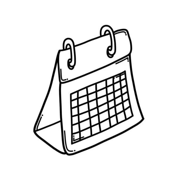 Kalendarz Ikona Wektora Doodle Rysunek Szkic Ilustracja Ręcznie Rysowane Kreskówki — Wektor stockowy