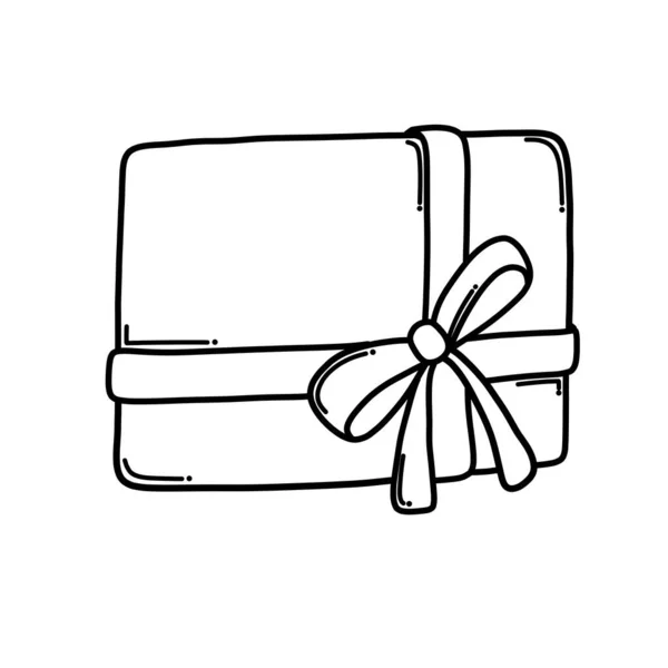 Geschenkbox Doodle Vektor Symbol Zeichnung Skizze Illustration Handgezeichnete Cartoon Linie — Stockvektor