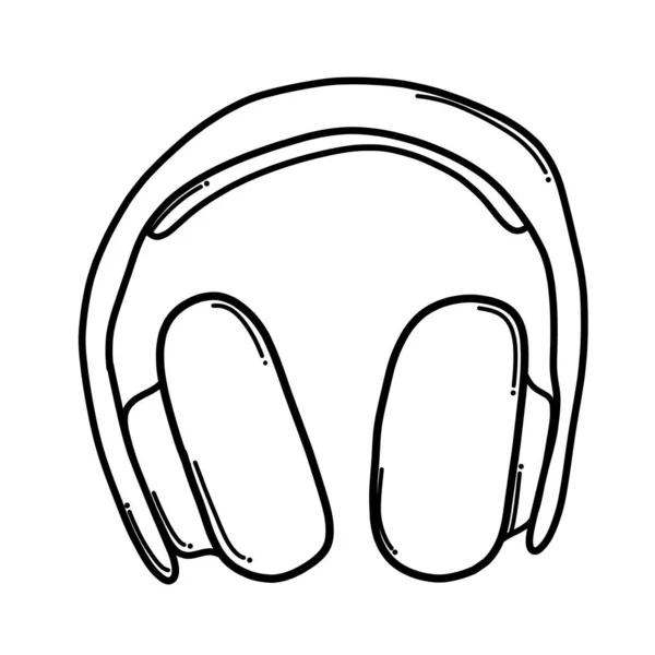 Headphone Doodle Vector Icon Drawing Sketch Illustration Hand Drawn Cartoon — Stock Vector