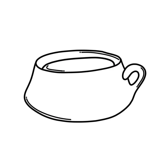 Copo Café Doodle Vetor Ícone Desenho Esboço Ilustração Mão Desenhada — Vetor de Stock
