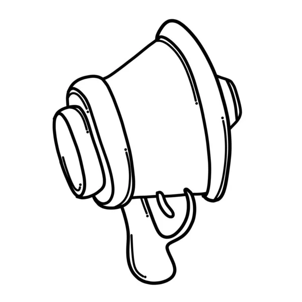 Megaphone Doodle Vectoricoon Tekening Schets Illustratie Hand Getekend Cartoon Lijn — Stockvector
