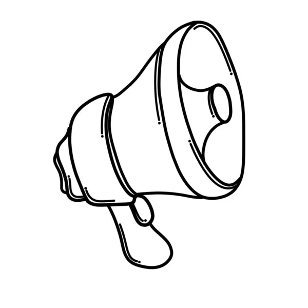 Megaphone Doodle Vektor Symbol Zeichnung Skizze Illustration Handgezeichnete Cartoon Linie — Stockvektor