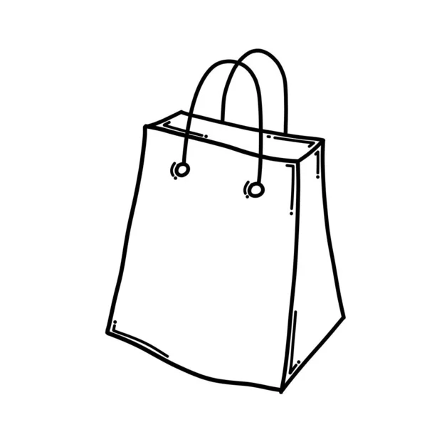 Shopping Bag Doodle Vector Icon Drawing Sketch Illustration Hand Drawn — Stock Vector