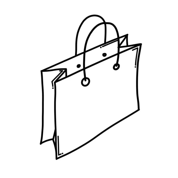 Shopping Bag Icona Vettoriale Doodle Disegno Schizzo Illustrazione Disegnato Mano — Vettoriale Stock